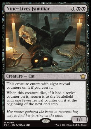 (066) Magic The Gathering Magic: The Gathering Foundations Single: Nine-Lives Familiar Holo Rare