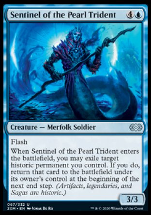 (067/332) Magic The Gathering Double Masters Single: Sentinel of the Pearl Trident Holo Uncommon