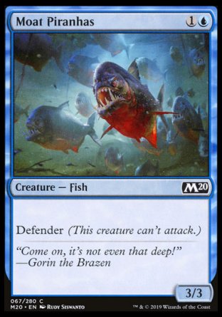 (067/280) Magic The Gathering Core 2020 Single: Moat Piranhas Holo Common