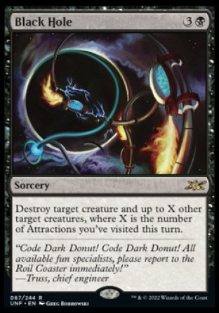 (067) Magic The Gathering Unfinity Single: Black Hole Holo Rare