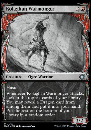 (067) Magic The Gathering March of the Machine: The Aftermath: Extras Single: Kolaghan Warmonger (V.1)  Uncommon