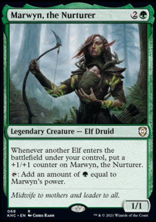 (068) Magic The Gathering Commander: Kaldheim Single: Marwyn, the Nurturer  Rare
