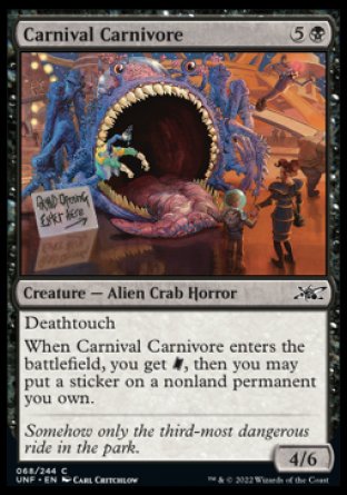 (068) Magic The Gathering Unfinity Single: Carnival Carnivore  Common