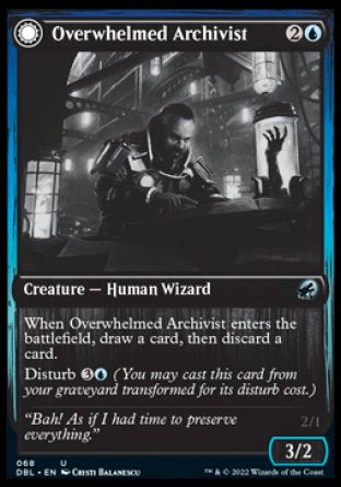 (068) Magic The Gathering Innistrad: Double Feature Single: Overwhelmed Archivist // Archive Haunt  Uncommon