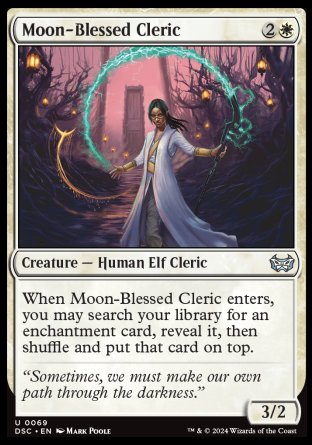 (069) Magic The Gathering Commander: Duskmourn: House of Horror Single: Moon-Blessed Cleric  Uncommon