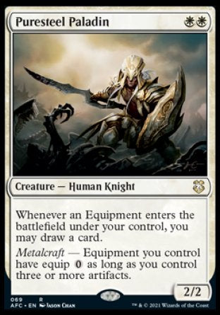 (069) Magic The Gathering Commander: Adventures in the Forgotten Realms Single: Puresteel Paladin  Rare