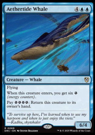 (069) Magic The Gathering Commander: Aetherdrift Single: Aethertide Whale  Rare
