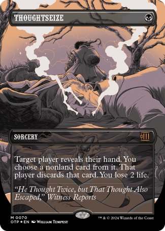 (070) Magic The Gathering Breaking News Single: Thoughtseize (V.2)  Holo Mythic