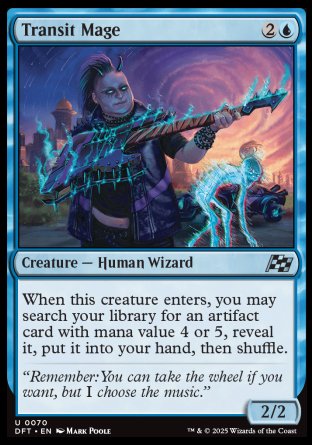 (070) Magic The Gathering Aetherdrift Single: Transit Mage Holo Uncommon
