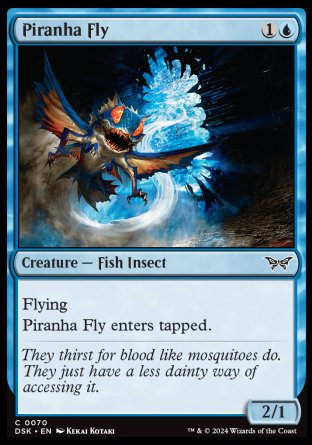 (070) Magic The Gathering Duskmourn: House of Horror Single: Piranha Fly Holo Common