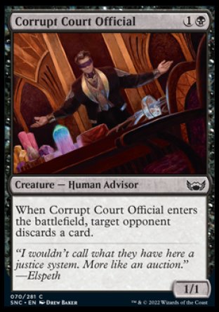 (070) Magic The Gathering Streets of New Capenna Single: Corrupt Court Official Holo Common