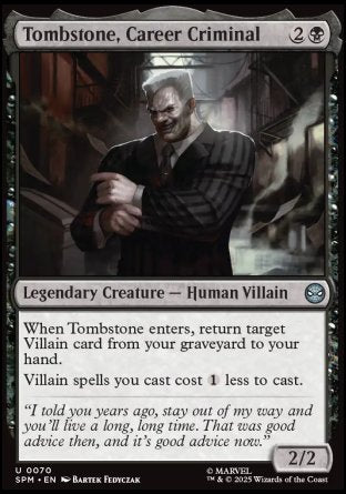 (070) Magic The Gathering Magic: The Gathering | Marvel's Spider-Man Single: Tombstone, Career Criminal Holo Uncommon