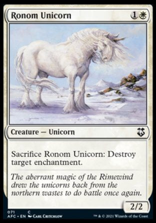 (071) Magic The Gathering Commander: Adventures in the Forgotten Realms Single: Ronom Unicorn  Common