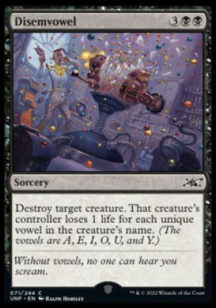 (071) Magic The Gathering Unfinity Single: Disemvowel  Common