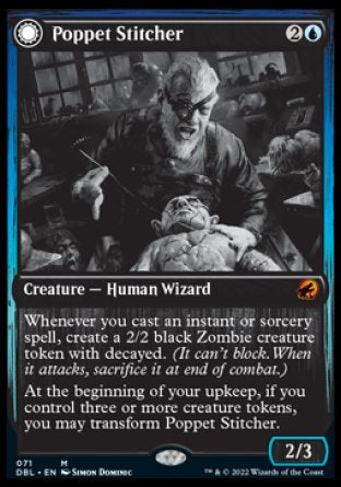 (071) Magic The Gathering Innistrad: Double Feature Single: Poppet Stitcher // Poppet Factory  Mythic
