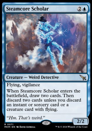(071) Magic The Gathering Murders at Karlov Manor Single: Steamcore Scholar Holo Rare
