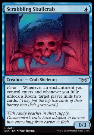 (071) Magic The Gathering Duskmourn: House of Horror Single: Scrabbling Skullcrab  Uncommon