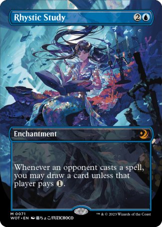 (071) Magic The Gathering Enchanting Tales Single: Rhystic Study (V.2)  Holo Mythic
