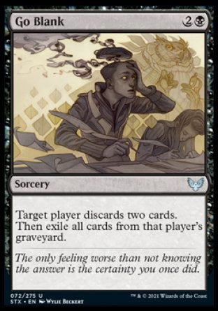 (072) Magic The Gathering Strixhaven: School of Mages Single: Go Blank Holo Uncommon