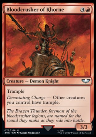 (072) Magic The Gathering Universes Beyond: Warhammer 40000 Single: Bloodcrusher of Khorne Holo Uncommon