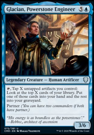 (072/361) Magic The Gathering Commander Legends Single: Glacian, Powerstone Engineer Holo Uncommon
