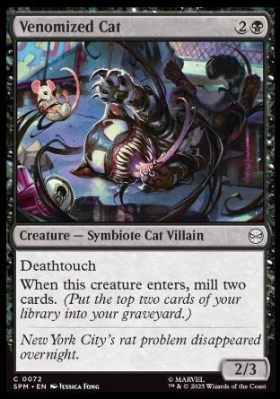 (072) Magic The Gathering Magic: The Gathering | Marvel's Spider-Man Single: Venomized Cat Holo Common