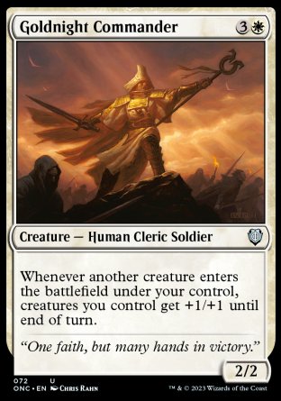 (072) Magic The Gathering Commander: Phyrexia: All Will Be One Single: Goldnight Commander  Uncommon
