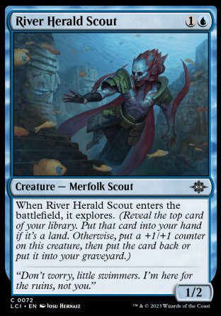 (072) Magic The Gathering The Lost Caverns of Ixalan Single: River Herald Scout Holo Common
