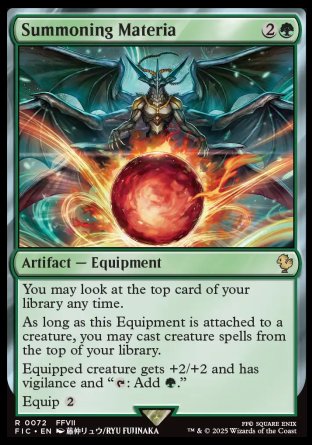 (072) Magic The Gathering Commander: Magic: The Gathering - FINAL FANTASY: Collector's Edition Single: Summoning Materia Holo Rare