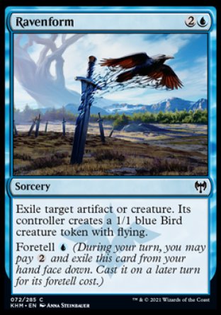 (072/285) Magic The Gathering Kaldheim Single: Ravenform Holo Common