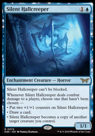 (072) Magic The Gathering Duskmourn: House of Horror Single: Silent Hallcreeper Holo Rare