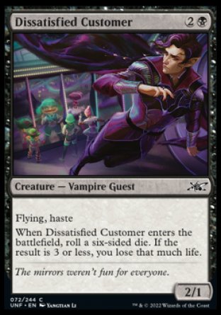 (072) Magic The Gathering Unfinity Single: Dissatisfied Customer  Common