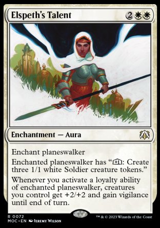 (072) Magic The Gathering Commander: March of the Machine Single: Elspeth's Talent  Rare