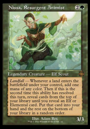 (072) Magic The Gathering March of the Machine: The Aftermath: Extras Single: Nissa, Resurgent Animist (V.1) Holo Mythic