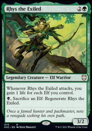 (073) Magic The Gathering Commander: Kaldheim Single: Rhys the Exiled  Rare