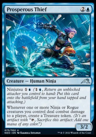 (073) Magic The Gathering Kamigawa: Neon Dynasty Single: Prosperous Thief Holo Uncommon
