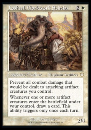 (073) Magic The Gathering Commander: The Brothers' War Single: Losheel, Clockwork Scholar  Rare