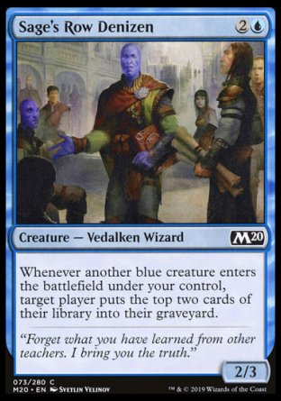 (073/280) Magic The Gathering Core 2020 Single: Sage's Row Denizen  Common