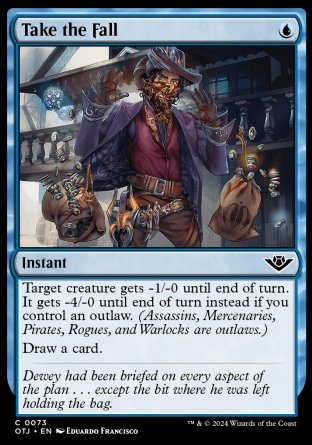 (073) Magic The Gathering Outlaws of Thunder Junction Single: Take the Fall  Holo Common