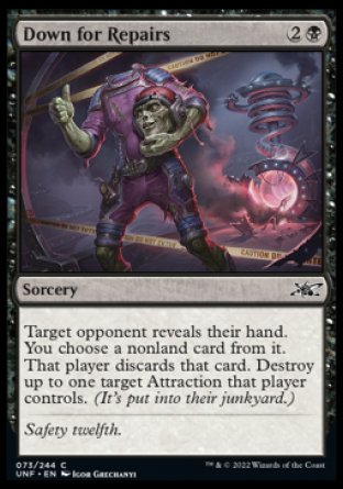 (073) Magic The Gathering Unfinity Single: Down for Repairs Holo Common