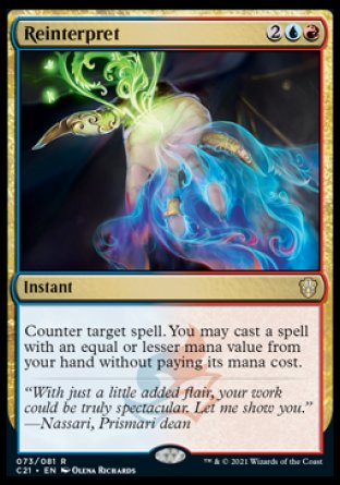 (073) Magic The Gathering Commander: Strixhaven Single: Reinterpret  Rare