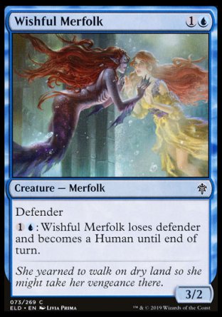 (073/269) Magic The Gathering Throne of Eldraine Single: Wishful Merfolk Holo Common