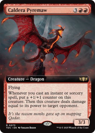 (073) Magic The Gathering Commander: Tarkir: Dragonstorm: Extras Single: Caldera Pyremaw  Rare