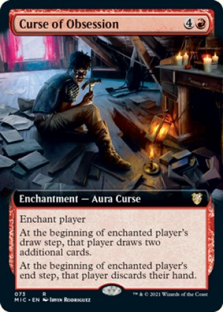 (073) Magic The Gathering Commander: Innistrad: Midnight Hunt Single: Curse of Obsession (V.2)  Rare