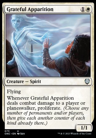 (073) Magic The Gathering Commander: Phyrexia: All Will Be One Single: Grateful Apparition  Uncommon