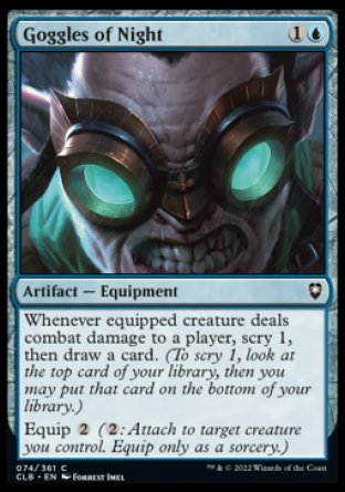 (074) Magic The Gathering Commander Legends: Battle for Baldur's Gate Single: Goggles of Night Holo Common