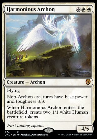 (074) Magic The Gathering Commander: Phyrexia: All Will Be One Single: Harmonious Archon  Mythic