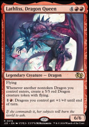 (074) Magic The Gathering Foundations Jumpstart Single: Lathliss, Dragon Queen  Rare