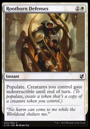 (074) Magic The Gathering Commander 2019 Single: Rootborn Defenses  Common