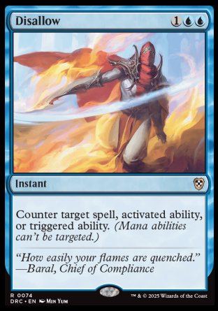 (074) Magic The Gathering Commander: Aetherdrift Single: Disallow  Rare